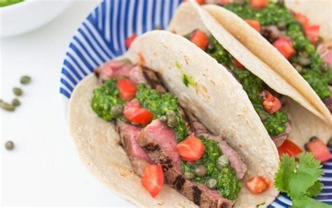 Steak Tacos With Chimichurri Sauce Myfitnesspal