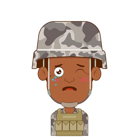 Soldier Crying And Scared Face Cartoon Cute 23819636 Vector Art At Vecteezy