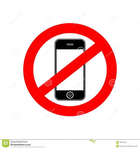 No Phone Sign Banner Stock Vector Illustration Of Button