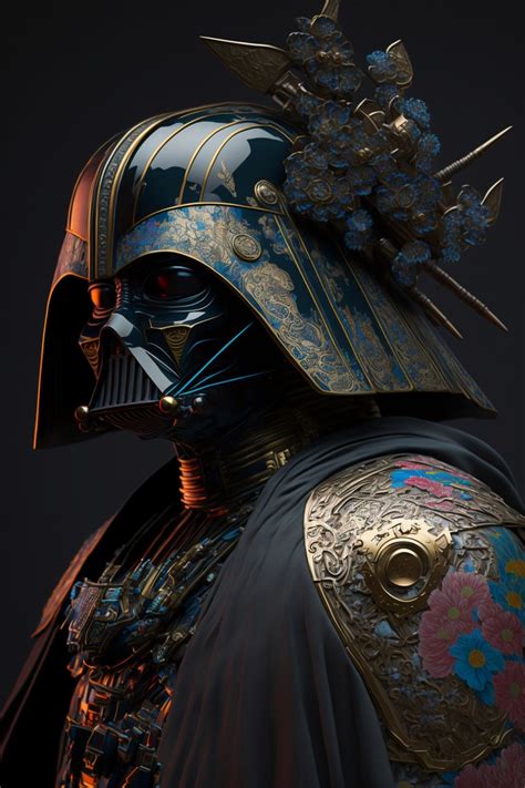 Ai Generated Japanese Samurai Style Art Inspired By Star Wars Mono