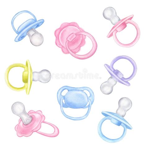 Baby Pacifier Dummy Set Boy Girl Pink Blue Violet Green Stock