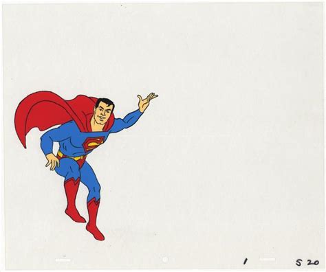 hanna barbera super friends animation cel drawing of superman 1970s 80s