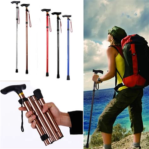 Walking Stick Hiking Trekking Trail Ultralight 4 Section Adjustable