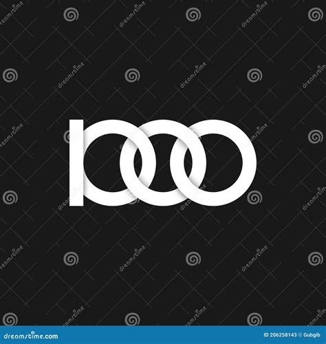 White Number 1000 Logo On Gray Background Stock Vector Illustration