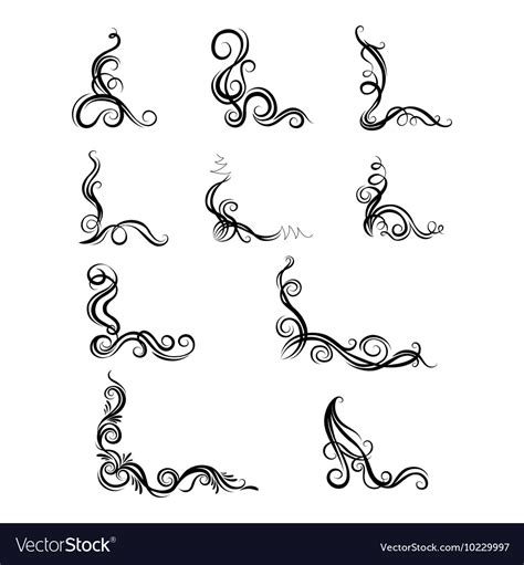 Set Of Ornaments With Decorative Graphic Elements Vector Image