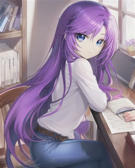 Angry Purple Haired Anime Girl Ai Photo Generator Starryai