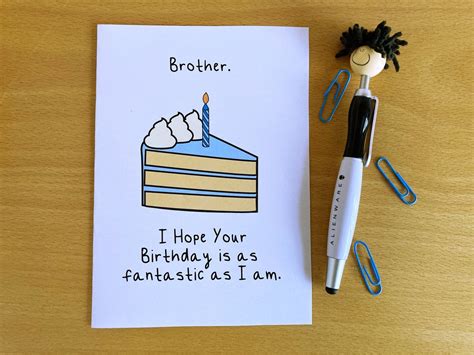 printable brother birthday card brother birthday funny sibling birthday card hope your