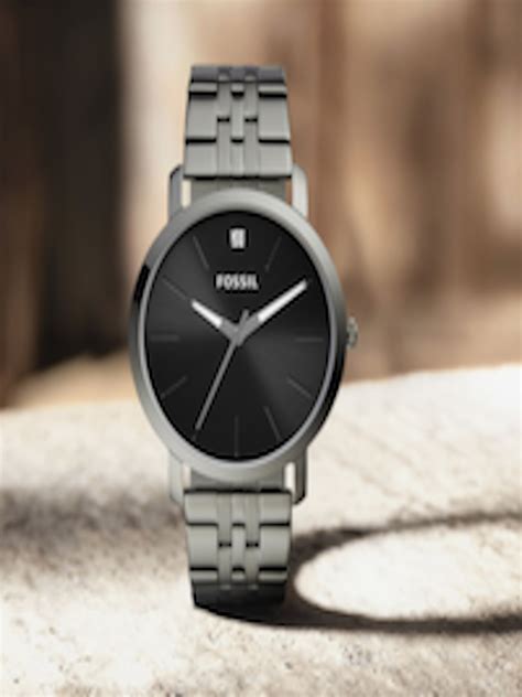 Buy Fossil Men Black Dial And Grey Stainless Steel Bracelet Style Straps