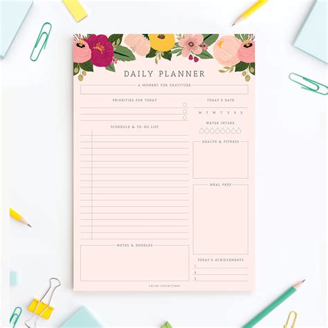 Buy Bliss Collections Daily Planner Blush Floral Calendar Organizer