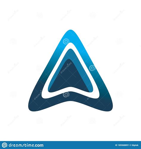 Blue Color Triangle Arrow Logo Design Stock Vector Illustration Of