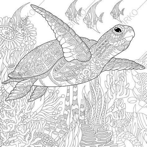 Coloring Pages For Adults Digital Coloring Pages Sea Ocean Etsy