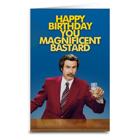 Ron Burgundy Birthday Card Shady Front