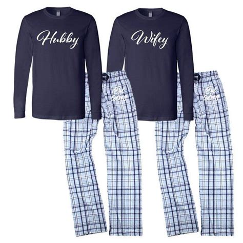 Hubby And Wifey Pajamas Matching Pajamas Holiday Pajamas Etsy