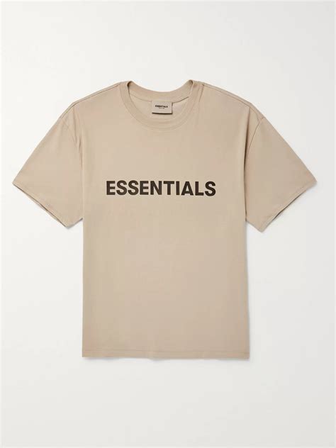 Essentials Logo Appliquéd Mélange Cotton Jersey T Shirt In Brown Modesens