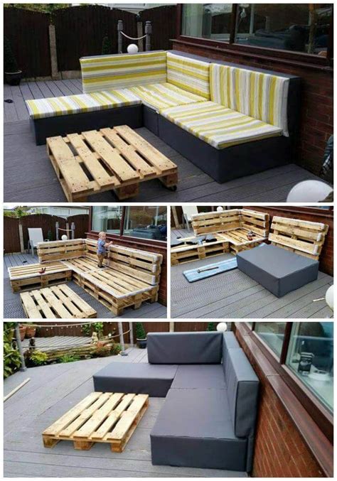 Do you really need some free plans to make your patio or deck more comfortable? DIY Pallet Upholstered Sectional Sofa : Tutorial - Easy ...