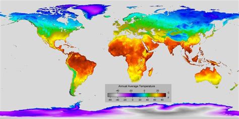 Detailed Map Of Annual Average Temperature Around The World World