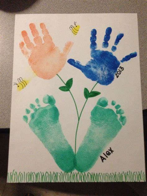 Hand And Footprint Art Grandparent Ts Handprint Crafts Footprint