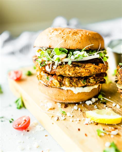 Grilled Moroccan Cauliflower Chickpea Burgers