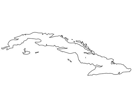 Cuba Outline Map Map Silhouette Svg Png Eps Ai Etsy UK