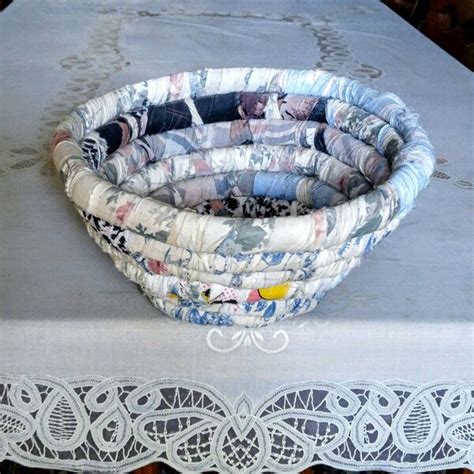 Coiled Fabric Basket Etsy