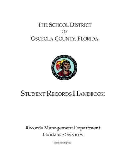 Student Records Handbook Osceola County School District