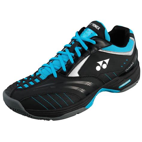 Yonex Mens SHT-Durable 2 Tennis Shoes - Black/Sky Blue - Tennisnuts.com