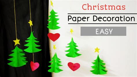 Decorate the walls in a festive and charming way with some garland! Easy Paper Christmas decoration| Christmas wall decoration ideas using paper|Wall hanging craft ...