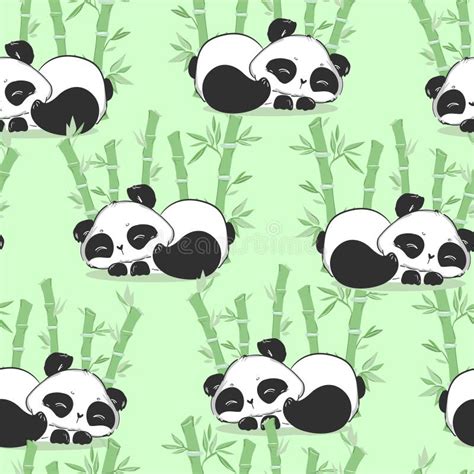 Set Of Sketch Pandas And Bamboo Isolated On White Background Different