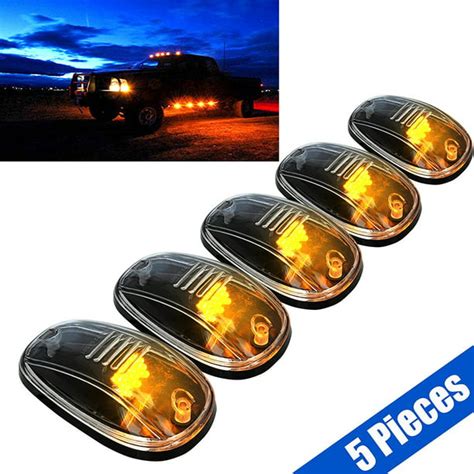 5pcs Clear Led Roof Top Truck Suv Cab Marker Running Clearance Lights
