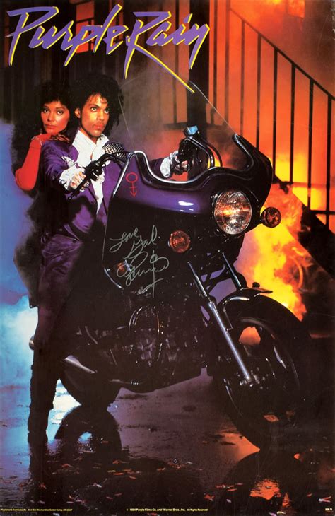 Prince Signed Purple Rain Promo Poster RR Auction