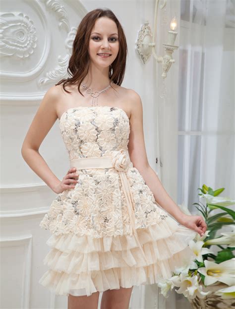 Strapless Knee Length Prom Dress Milanoo Com