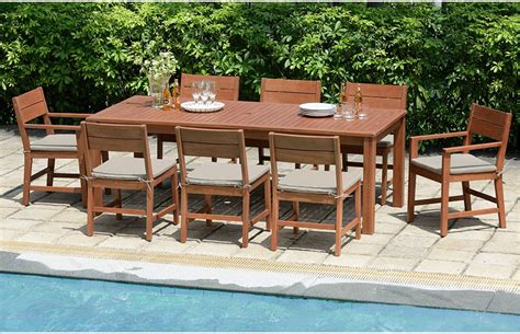 This Large Eight Seater Dining Set Is Made From Solid Hardwood And Is A