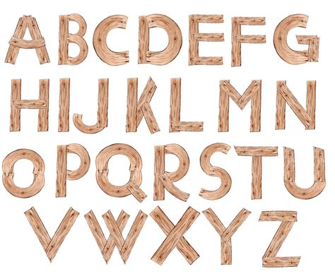 Holz Alphabet Clipart Kinder Alphabet Holz Textur Etsy