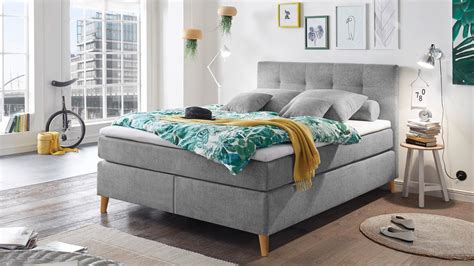 Ebay beschreibung das doppelbett ist ideal für kleine zimmer, schlafzimmer oder hotelzimmer. Boxspringbett MISSOURI 1 Stoff grau 7-Zonen-TTFK und ...
