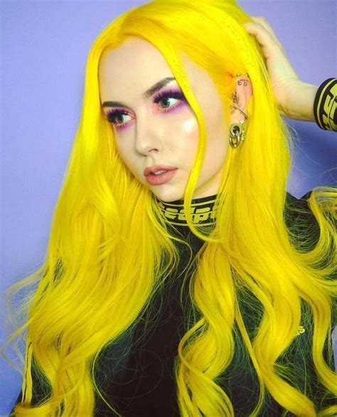 Yellow Firefly Color Straight Lace Front Wiga For Woman Neon