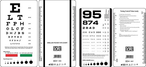 Snellen And Rosenbaum Pocket Eye Chart Pack Of 2 Cards Ebay
