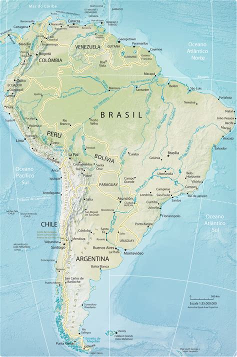 Mapa Da América Do Sul Mapa Político Países E Capitais 51 Off