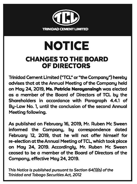 Changes To The Board Of Directors Tcl Group