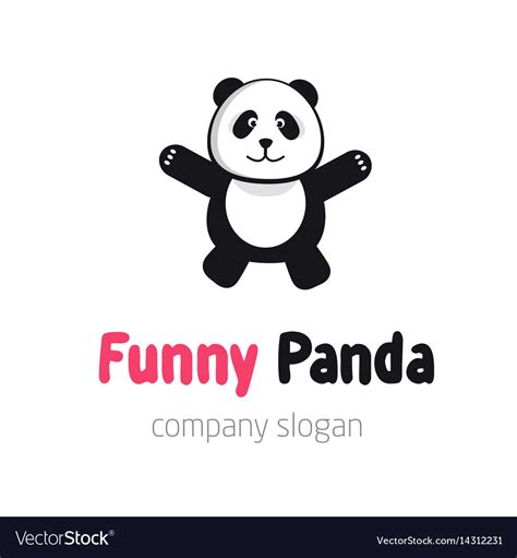 Panda Bear Logo Or Badge Template Flat Design Vector Image