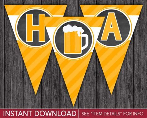 Cheers And Beers Happy Birthday Banner Printable Digital File