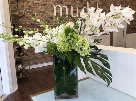 Designers Choice White Orchids And Green Hydrangea In Chicago Il Mudd Fleur