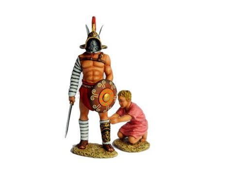 Hoplomachus Roman Gladiator Figure And Assistant Figure Rom6016 Tm