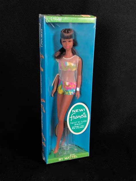 Lot Nrfb 1100 Black New Brunette Francie Twist N Turn With Bendable Legs And Real Eyelashes