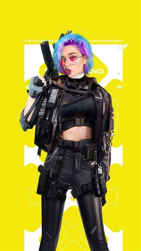 540x960 girl with guns illustration 5k 540x960 resolution hd 4k wallpapers images backgrounds