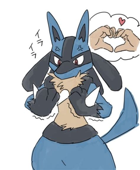 Lucario reads its opponent's feelings with its aura waves. paws on Tumblr