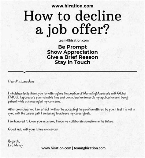 How To Professionally Decline A Job Offer Via Email