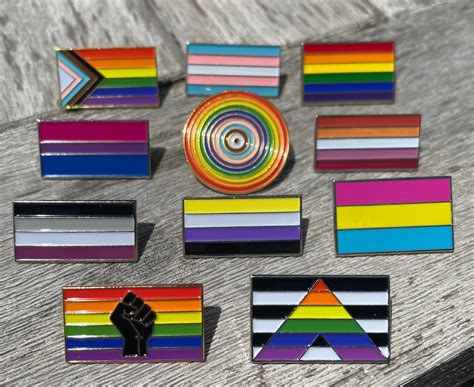 Gay Pride Rainbow Flag Enamel Lapel Pin Badge Lgbtq Progress