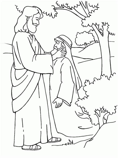 Jesus Heals The Sick With His Disciples Coloring Page Coloring Sun In