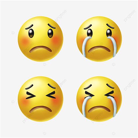 Gambar Emoji Sedih Kuning 3d 3d Unsur Png Png Dan Psd Untuk Muat
