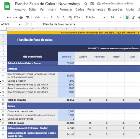 Planilha De Fluxo De Caixa Excel Grátis Para Download